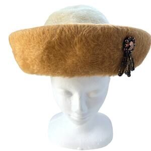 Vintage Jacques Heim Paris Fur Felt Hat Midcentury Mod 1960 Jackie O Retro Jewel